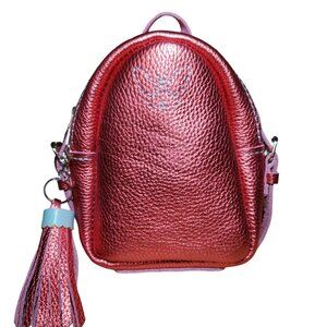 Handcrafted Genuine Leather Little Girls Backpack Pink